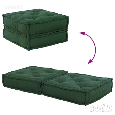 vidaXL Модулен диван зелен 70x70x36 плат, снимка 10 - Дивани и мека мебел - 56147526
