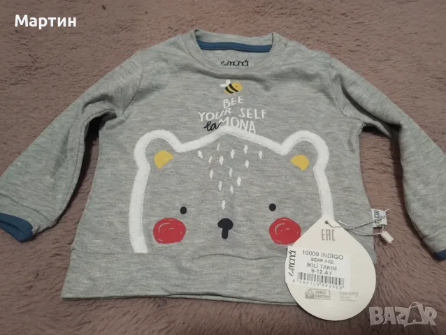 Блуза дълъг ръкав 9-12м