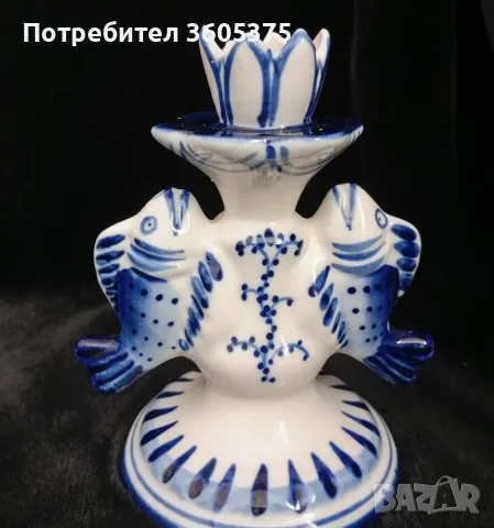 Ръчно рисуван свещник Гждель