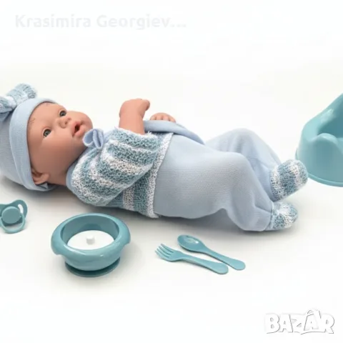 Реалистично бебе с аксесоари - 39см, снимка 2 - Кукли - 56714879