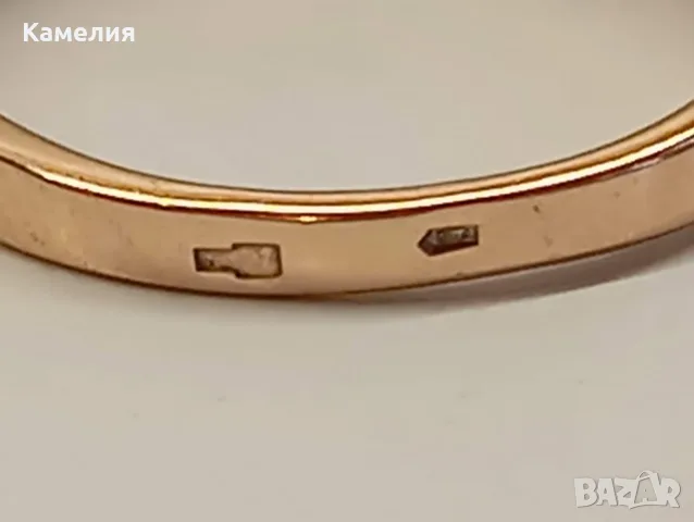 Руско злато. Пръстен с брилиант, снимка 11 - Пръстени - 56725376