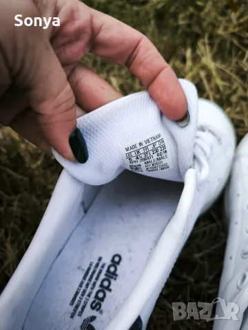 Adidas Stan Smith Core White/Navy Blue - Real Leather (Size 37 1/3, снимка 3 - Маратонки - 56569745