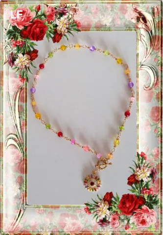 Луксозно дамско колие, снимка 3 - Колиета, медальони, синджири - 54797618