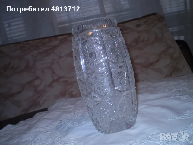Масивна ретро кристална ваза , снимка 3 - Вази - 56742163