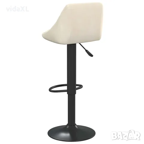 vidaXL Бар табуретки, 2 бр, кремави, кадифе, снимка 5 - Столове - 56147108