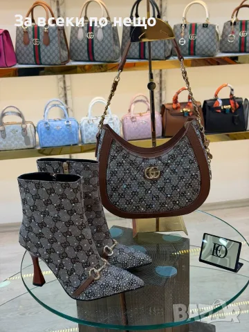 Gucci Дамска Чанта За Рамо С Блестящи Камъни И Верижка - Различни Цветове Код SK2551