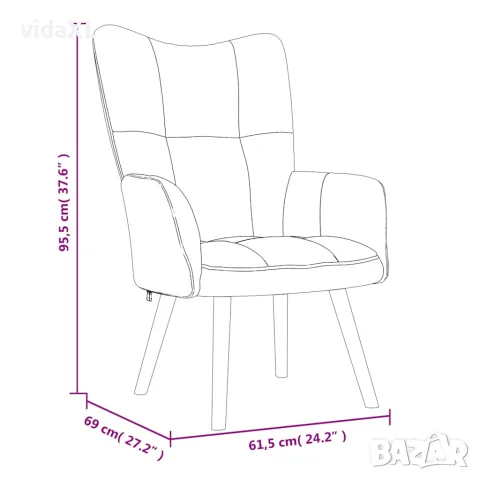 vidaXL Релакс стол, тъмносив, кадифе, снимка 8 - Дивани и мека мебел - 56146851