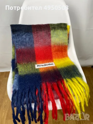 Acne Studios – шал-шал от вълна, алпака и мохер с карирана шарка