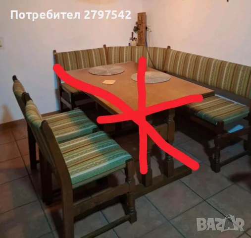 Кухненски ъгъл с маса и столове 