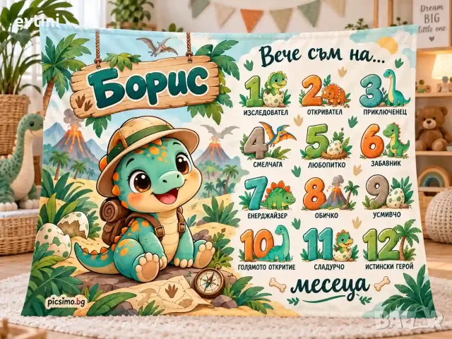 Платно за снимане на бебе месечинка "Динозавър"