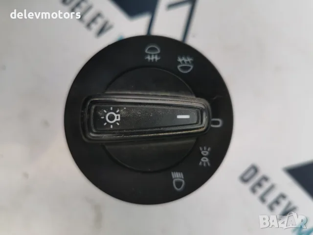 5E0941431F Превключвател за светлини на таблото с фарове за мъгла Volkswagen AG 10-пинова букса