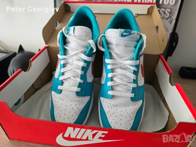 Маратонки Nike Dunk Low Retro White/Cosmic Clay-Dusty Cactus, снимка 6 - Маратонки - 56566049