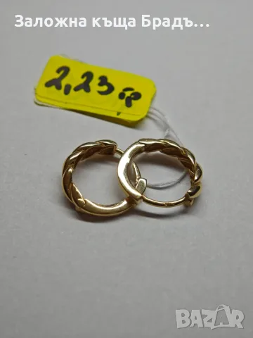 Дамски златни обици 2,23гр, снимка 3 - Обеци - 56597295