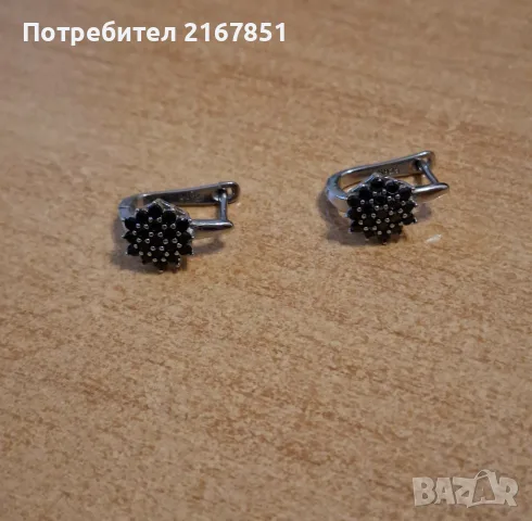Сребърни обеци цвете, снимка 2 - Обеци - 56718915