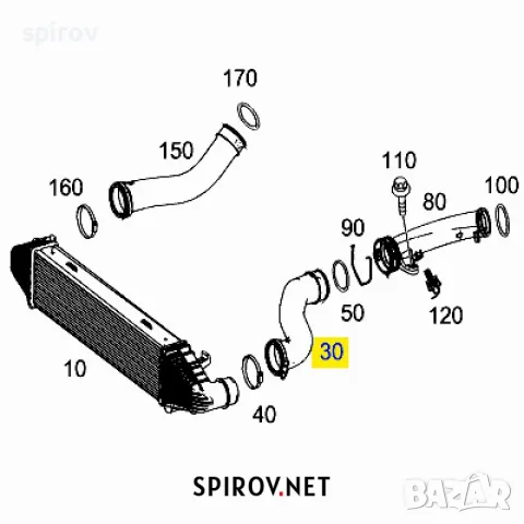 Маркуч турбо интеркулер Mercedes W204 A2045280982, снимка 2 - Аксесоари и консумативи - 55745052