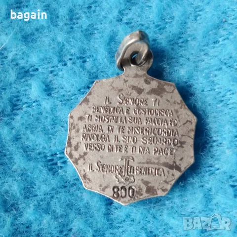 Сребърен религиозен медал., снимка 2 - Антикварни и старинни предмети - 56737766
