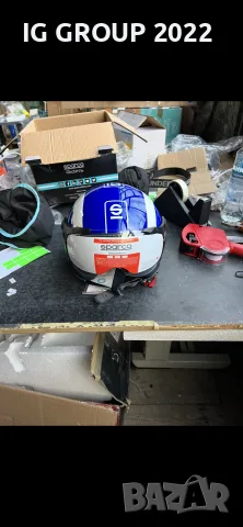 Мото каска Sparco SP501 – размер L, синя, с визьор