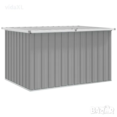 vidaXL Градински сандък за съхранение, сив, 150x101x91 см