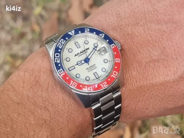 БАРТЕР! Оригинален Aragon Automatic Dive Master Full lume dial Pepsi bezel 40mm., снимка 17 - Мъжки - 56615369