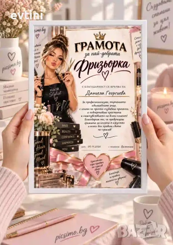 Персонализиран колаж „Най - добра ФРИЗЬОРКА “ – A4 / A3
