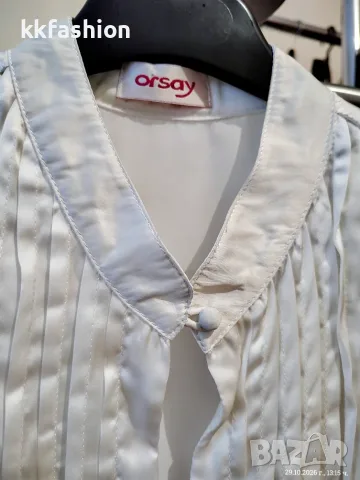 Бяла сатенена ризка Orsay, снимка 3 - Ризи - 56727791