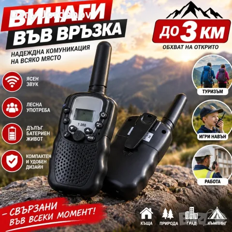 Име
Комплект уоки-токи PMR