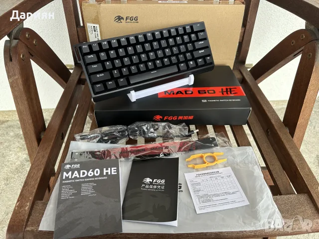 Механична магнитна геймърска клавиатура FGG MADLIONS MAD60HE / 60% / Hall Effect / RGB