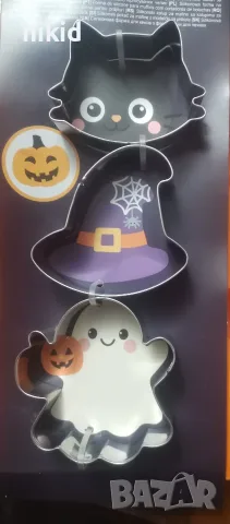 3 бр Котка шапка духче Хелоуин Halloween резец резци форма форми за тесто сладки