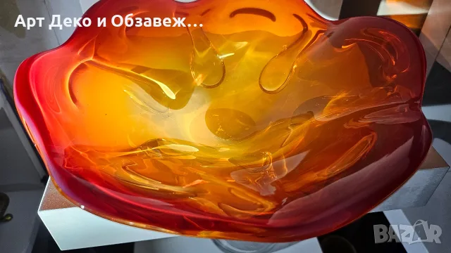 Масивна стъклена фруктиера, снимка 3 - Декорация за дома - 56593257