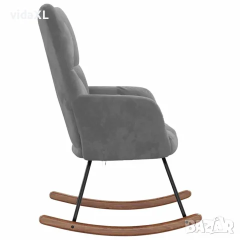 vidaXL Люлеещ стол, тъмносив, кадифе, снимка 6 - Столове - 56146879