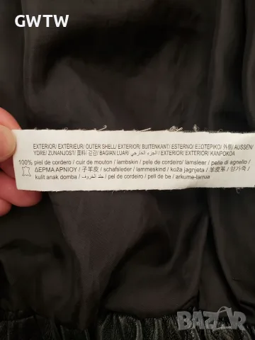 Zara естествена кожа бомбър, снимка 8 - Якета - 56641612