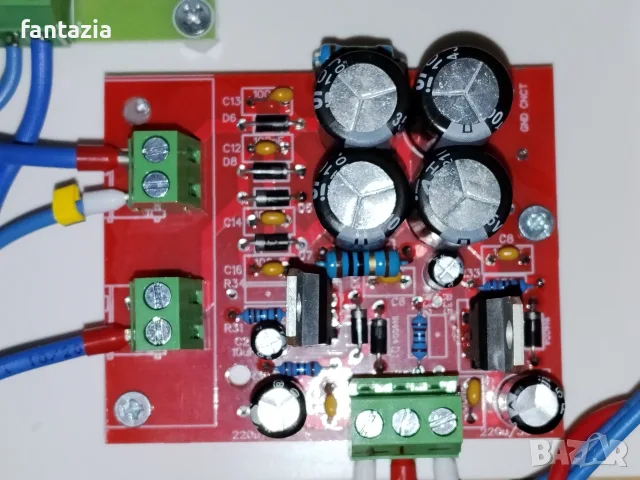 Стабилизирано захранване двуполярно малошумящо с LM317 LM337 2х12V за предусилвател / тонкоректор