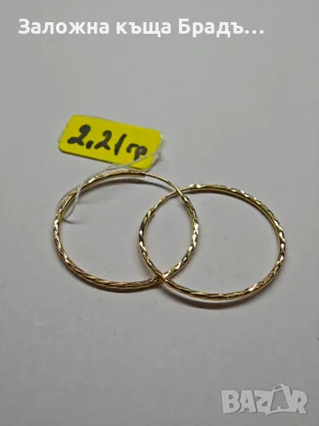 Дамски златни обици 2,21гр, снимка 2 - Обеци - 56597373