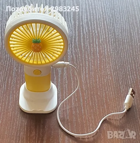 Мини вентилатор с USB кабел за зареждане , снимка 2 - Вентилатори - 56665196