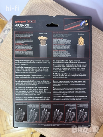 AudioQuest NRG-X2 / Аудио захранващ кабел, снимка 5 - Ресийвъри, усилватели, смесителни пултове - 56750381