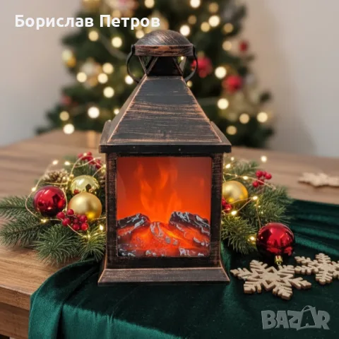 LED Камина-фенер с ефект на тлеещи въглени