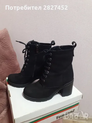 Дамски кубинки от естествен набук-10€, снимка 2 - Дамски боти - 56632713