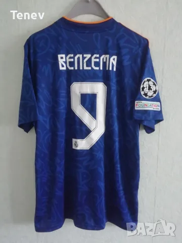 Real Madrid Benzema 2021/2022 Away Adidas оригинална нова тениска фланелка Бензема Реал Мадрид екип 