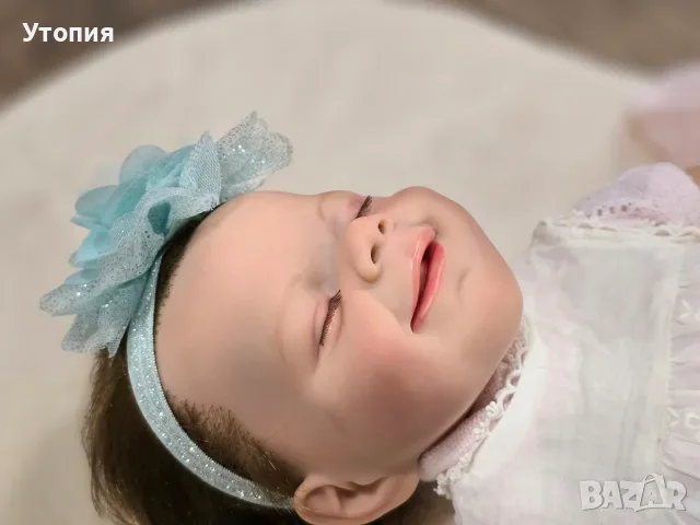 Реалистично спящо бебе - момиче, снимка 4 - Кукли - 56624152