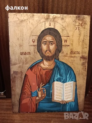 Икона рисувана върху дървена плоча, снимка 2 - Икони - 56734678