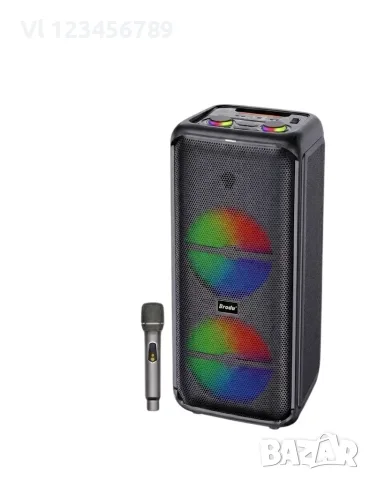 Безжична акумулаторна Bt караоке тонколонка Brodu BTS-2225 BT -2х8"
