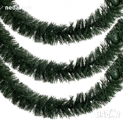 Коледна зелена гирлянда Tinsel 3 м x 10 см