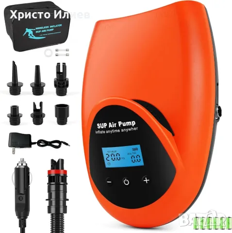 Акумулаторна Електрическа помпа за падъл борд sup board Tonsim 20 PSI SUP за дъски каяци и палатки