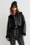 H&M кожено късо яке с пух, снимка 1
