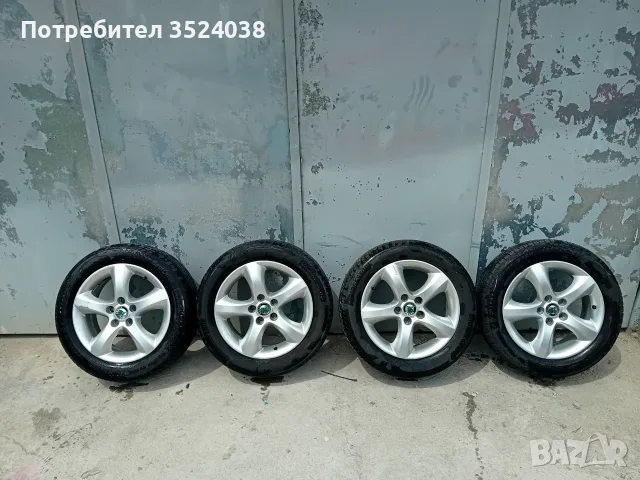 Алуминиеви джанти с летни гуми Шкода 5х100