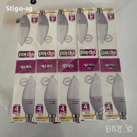 Чисто нови LED крушки Е14 тип Свещ Vip led 4W (Топла светлина) – Комплект 10 бр.