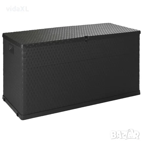 vidaXL Градински сандък за съхранение антрацит 120x56x63 см PP ратан