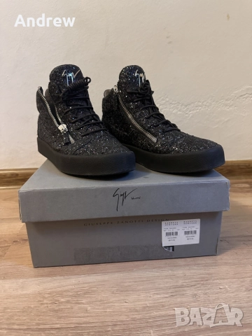 Giuseppe Zanotti Оригинал 44 / 11.5 US Glitter Black High Top 
