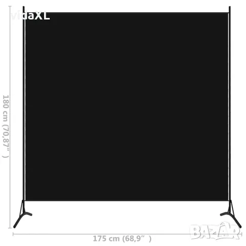 vidaXL Параван за стая, 1 панел, черен, 175x180 см, снимка 6 - Паравани - 56146684