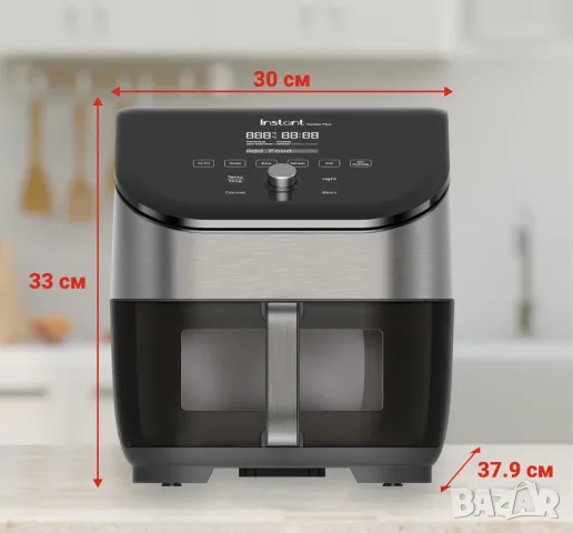Еър Фрайър Instant Vortex PLUS ClearCook & OdourErase, снимка 4 - Фритюрници - 56601304